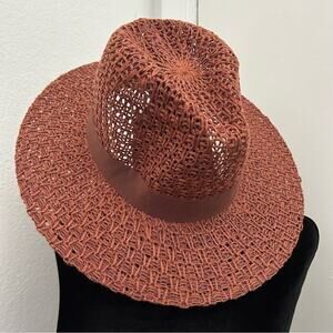 Nordstrom Brown Woven Sun Hat with an Open Weave, O/S